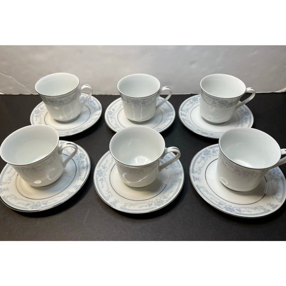 Sheffield Other - Blue Whisper by Sheffield coffee cups & saucers set of 6 made in Japan 1985 tea